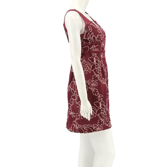 Moulinette Soeurs Anthropologie Dress Womens 6P Burgundy Ariana Lace Cocktail - Picture 3 of 9